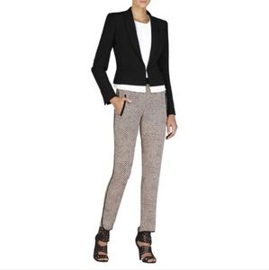 BCBG MaxAzria | XXS Spencer Contrast Flare Blazer Jacket | black white